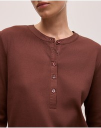 Trenery - Cotton Henley in Espresso