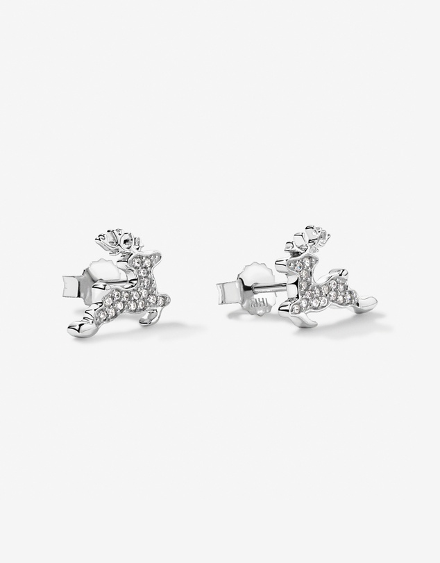 Michael Hill - Reindeer Stud Earrings with Cubic Zirconia in Sterling Silver