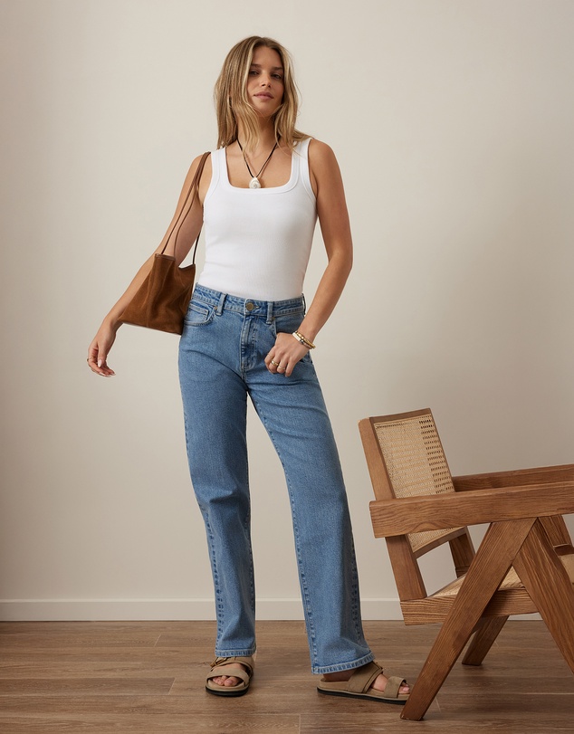 Ceres Life - Zaeli Contour Rib Square Neck Tank