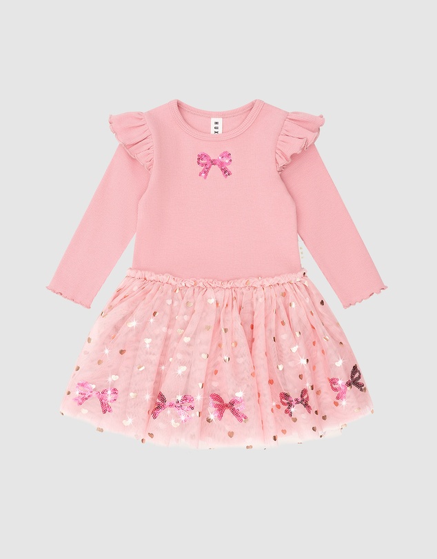 Huxbaby - Sequin Bow Tulle Dress - Babies-Kids