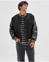 GUESS Originals - GUESS Originals x Batman Black Letterman Jacket