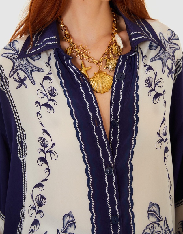 Farm Rio - Coast Scarf Off-White Shirt