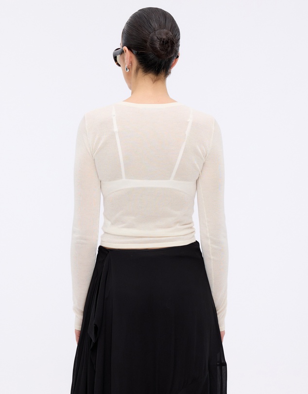 Minima Esenciales - Haze Semi Sheer Knit Top