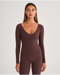 All Fenix - ALLFENIX CloudCore Lite Ruched V-Neck Long Sleeve