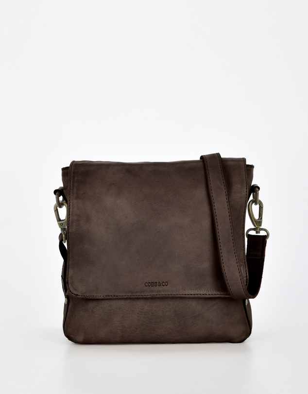 Cobb & Co - Bracewell Washed Leather Flap Over Crossbody