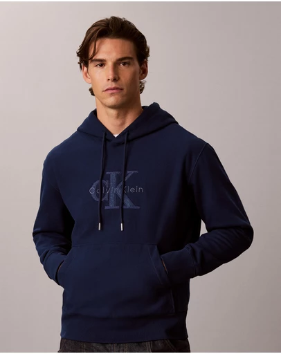 Calvin Klein Jeans - Premium Terry Denim Logo Hoodie