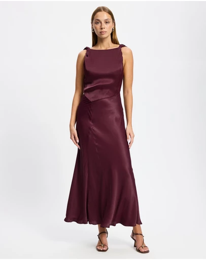 & Other Stories - Twist-Detail Satin Midi Dress