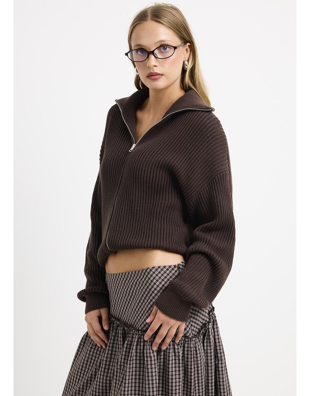 Subtitled - Ellie Double End Zip Longline Cardigan
