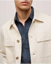 Trenery - Cotton Twill Chore Jacket in Stone