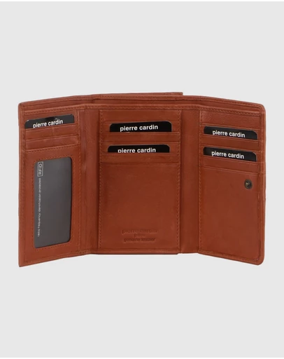 Pierre Cardin - Woven Leather Tri-Fold Wallet with RFID