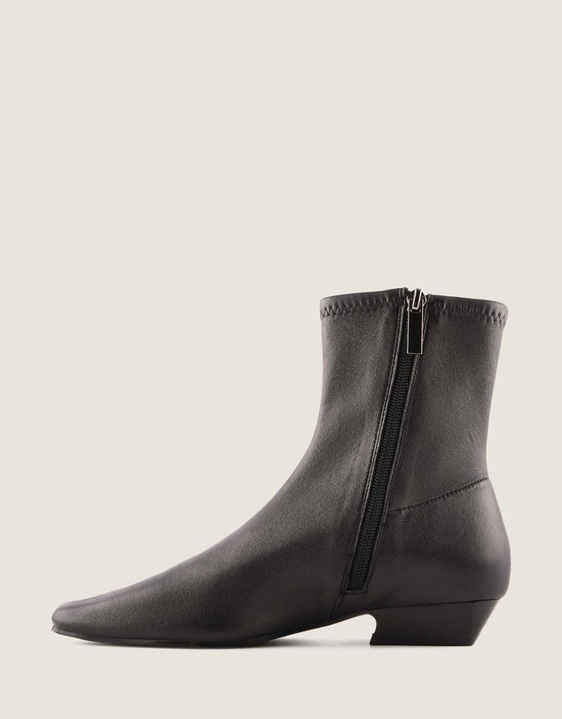 Shelly Shen - Carmen Heel Ankle Boots Black Leather