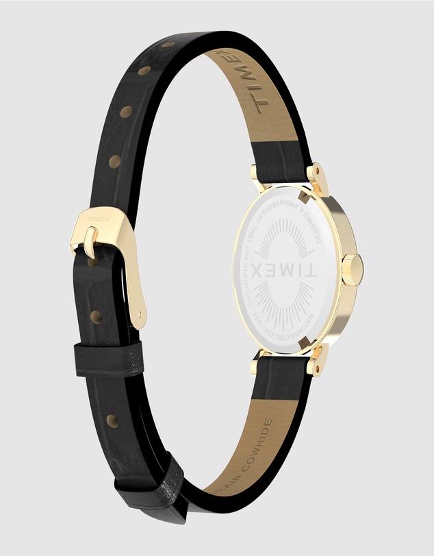 TIMEX - Women's Cavatina Gold-tone Case with Black Strap