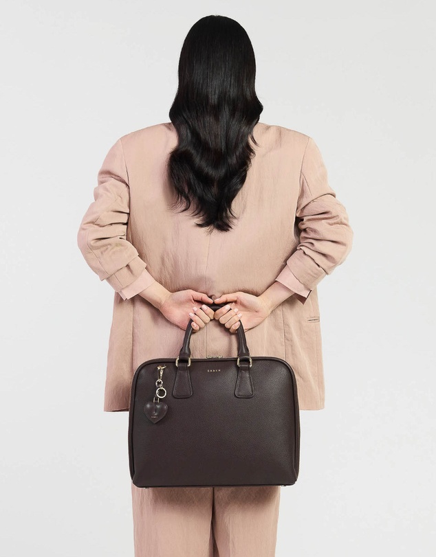 SABEN - Parker Leather Briefcase Cacao