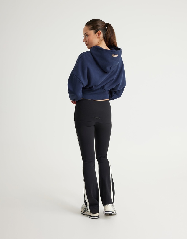 Upstate - Cropped Zip Thru Hoodie - Midnight Navy