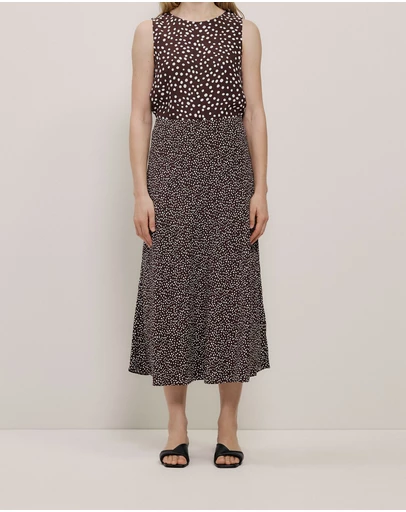 Trenery - Elorie Bias Slip Skirt in Coffee