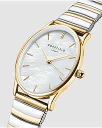 Rosefield - The Oval Two-Tone Half Moon Bracelet Watch