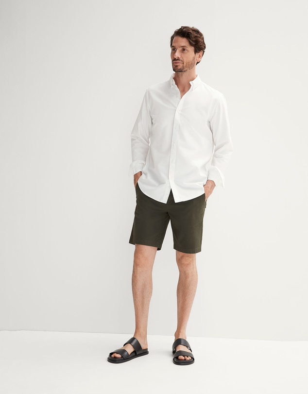 Trenery - Regular Fit Cotton Oxford Shirt in White