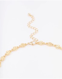 Lovisa - Gold Plated Hammered Disc Chain Necklace