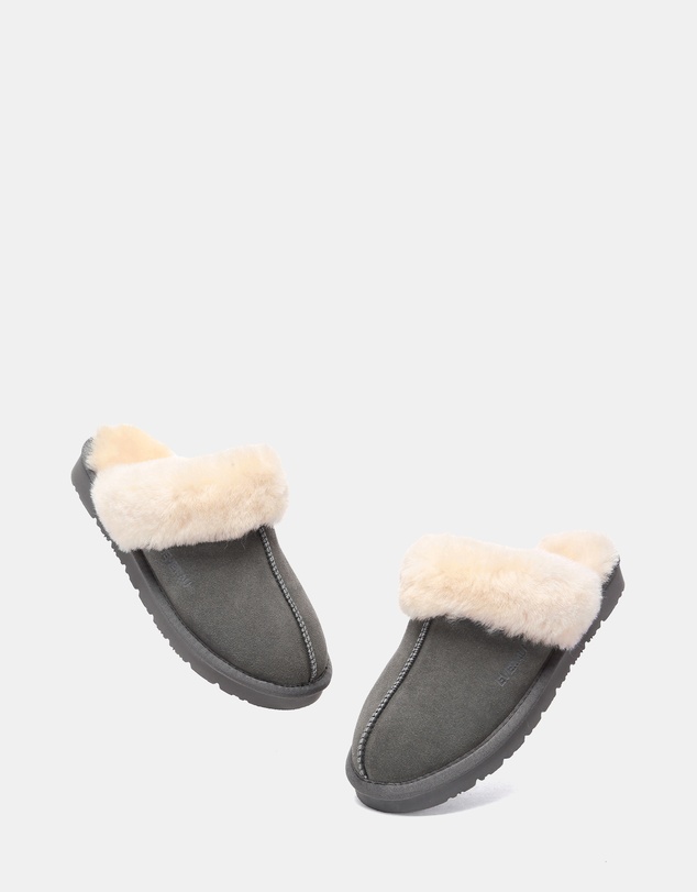 EVERAU - EverAU Ugg Muffin Slipper Suede Cow Suede Upper House Shoes