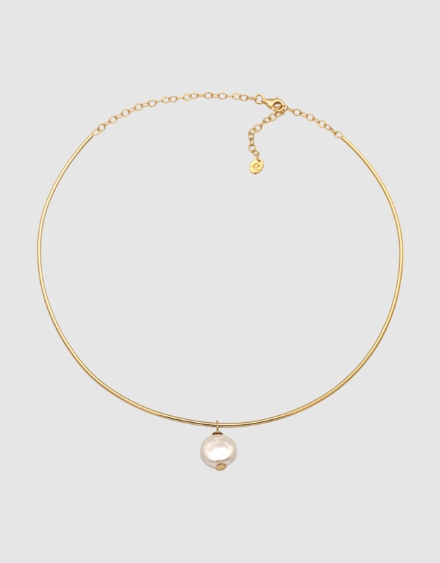 Elli Jewelry - Necklace Women Elegant White Shell Pearl 925 Sterling Silver Gold Plated