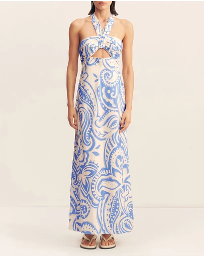 Shona Joy - Francis Ruched Halter Maxi Dress