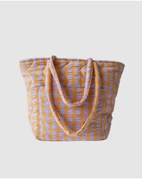 Mosey Me - Kumquat Bloom Seersucker Quilted Bag