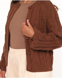 Petal & Pup - Nika Cable Knit Cardigan - Brown