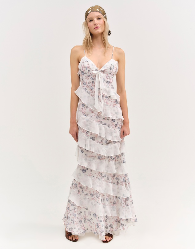 For Love & Lemons - Debby Ruffled Maxi Dress