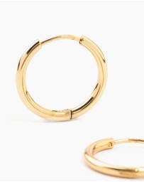 Lovisa - Gold Plated Stainless Steel Thin Clicker Hoop Earrings 18mm