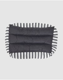 Mog & Bone - Bolster Dog Bed  - Charcoal Hampton Stripe