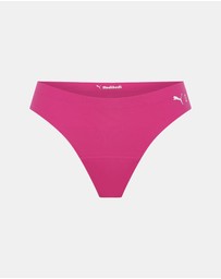 Modibodi - Puma X Modibodi Seamfree Active Period Thong 3 Pack Light Absorbency Garnet Rose Pink
