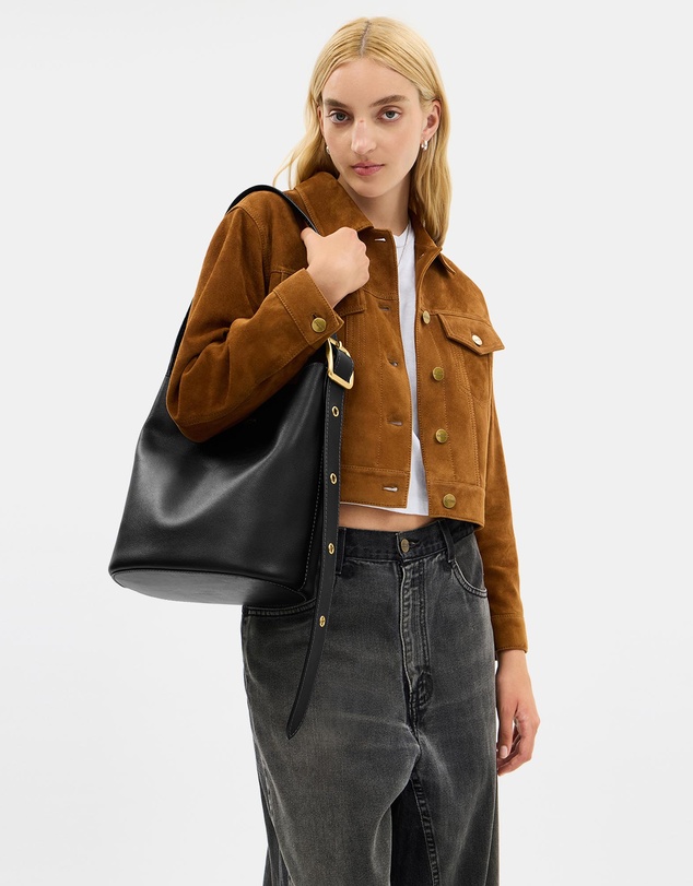 Coach - Natural Grain Leather Bowery Bucket Bag