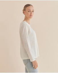 Amelius - Priya Long Sleeve Linen Jersey Top