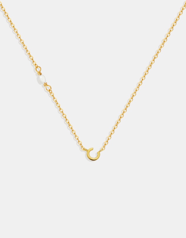 SAINT VALENTINE - Pearl Letter Necklace - Gold