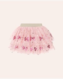 Huxbaby - Sequin Bow Tiered Tulle Skirt - Babies-Kids
