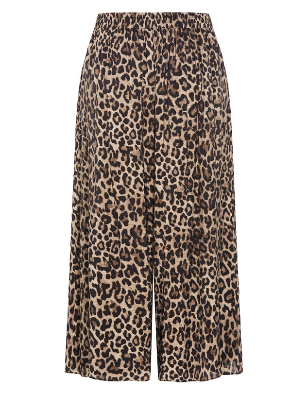City Chic - Elsie Leopard Print Wide Leg Pant