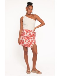 Petal & Pup - Calypso Wrap Mini Skirt - Red Floral