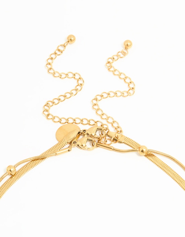 Lovisa - Waterproof Gold Plated Stainless Steel Ball Chain Layered Necklace
