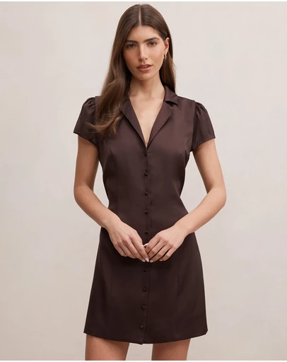 Forever New - Blair Satin Collared Mini Dress
