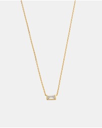 Kirstin Ash - Baguette Birthstone Necklace April White Topaz