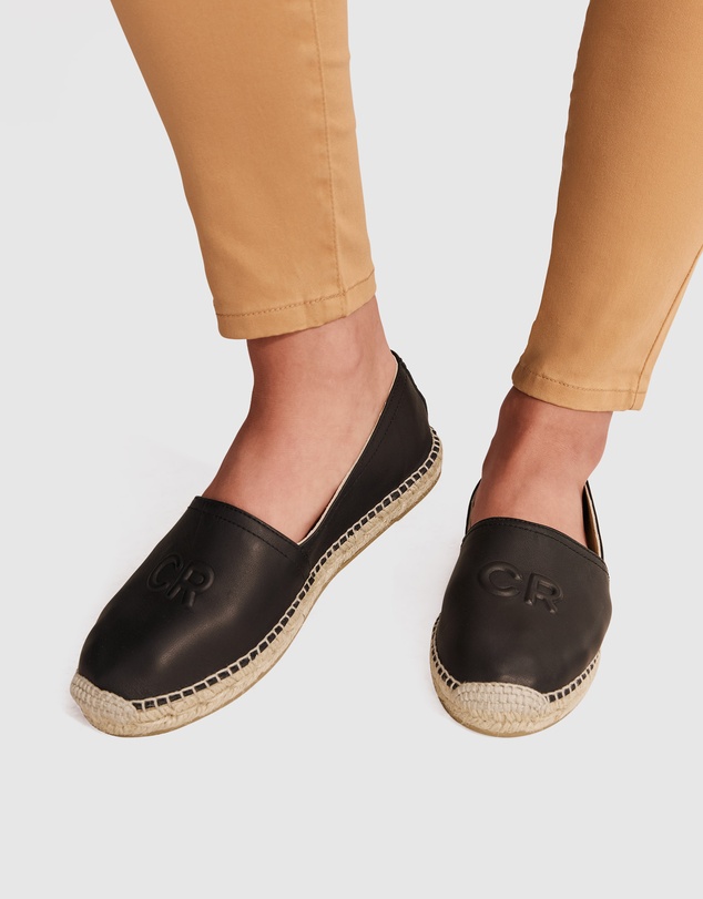 Country Road - Cr Logo Leather Espadrille