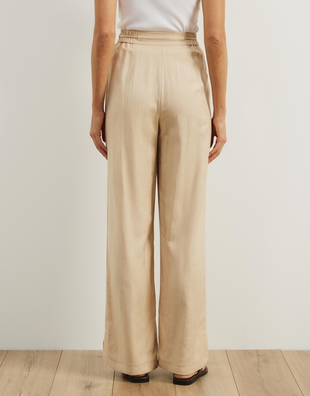 Atmos&Here - Dusk Tie Waist Linen Blend Pants