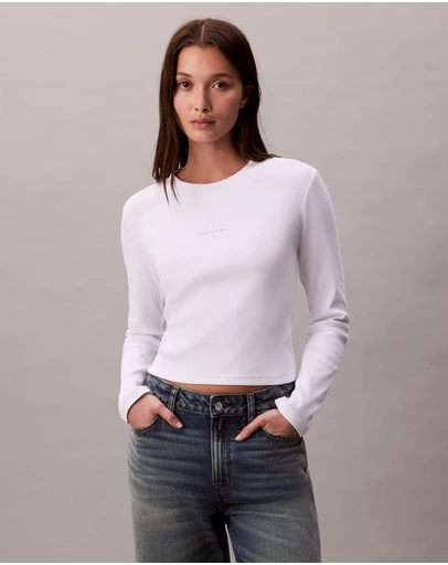 Calvin Klein Jeans - Monogram Logo Long Sleeve Baby Tee