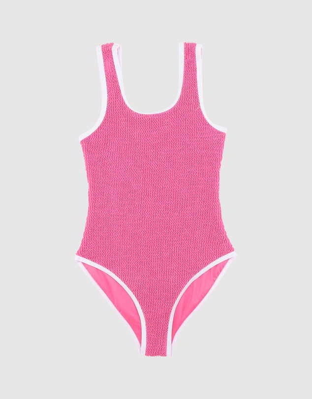 Minihaha - Bubblegum White Crinkle Swimsuit - Teens