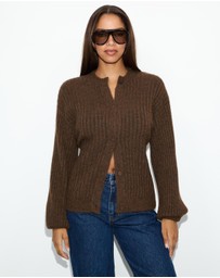 Dazie - Last Call Cinched Knit Cardigan