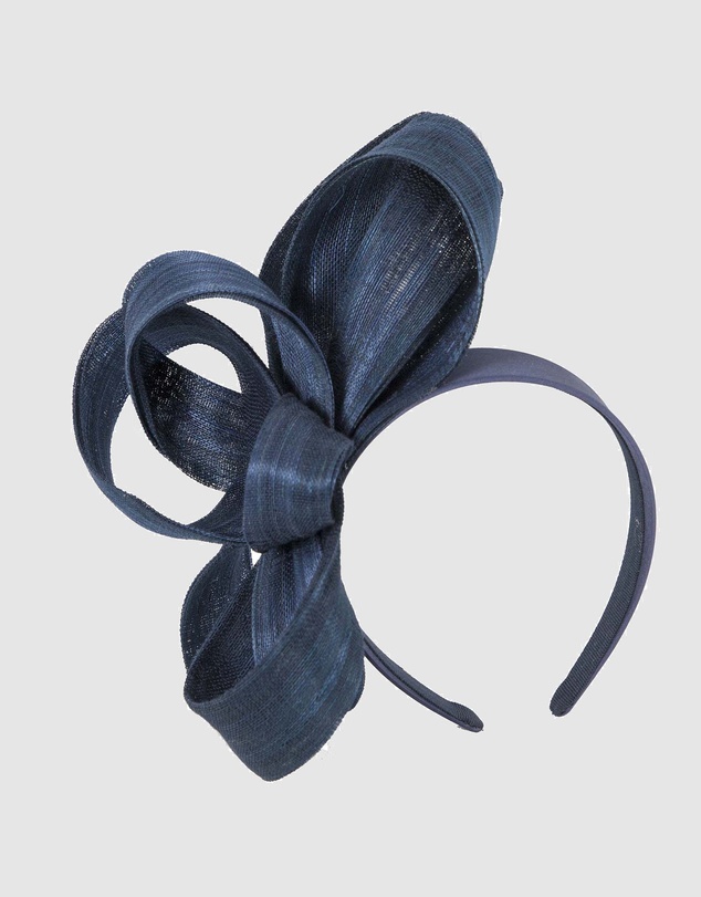 Fillies Collection - Navy Abaca Loops Racing Fascinator