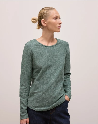 Trenery - Ottoman Marle Long Sleeve T-shirt in Forest