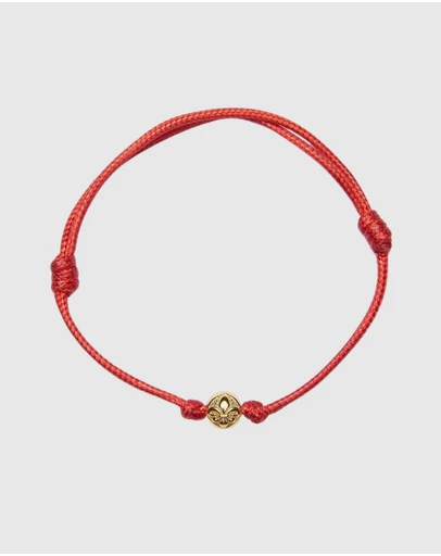 Nialaya Jewellery - Red String Bracelet With Gold