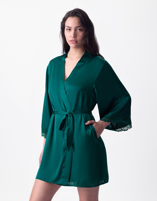 Bras N Things - Bethany Short Wrap - Dark Green