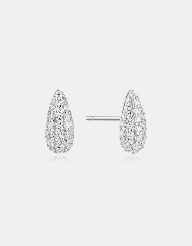 Ania Haie - Silver Pave Dome Stud Earrings